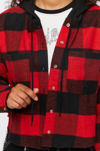 RED/BLACK Hooded Combo Flannel Shirt, image 5