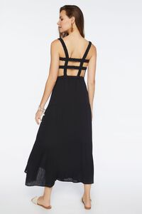 BLACK Smocked Strappy Midi Dress, image 3