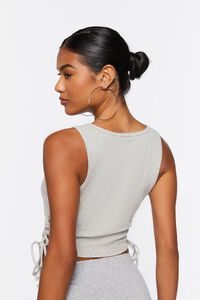 HEATHER GREY Lace-Up Cropped Tank Top, image 3