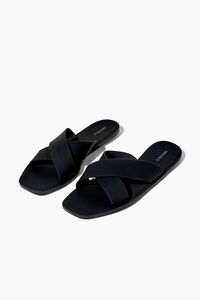 BLACK Crisscross Slip-On Sandals, image 1