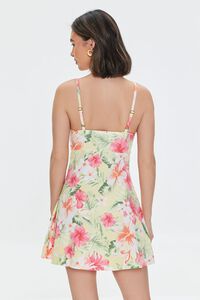 YELLOW/MULTI Tropical Floral Print Skater Dress, image 3