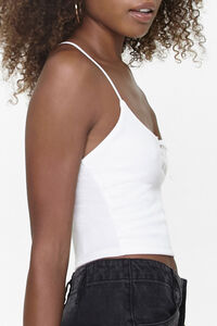 WHITE Lace-Up Cropped Cami, image 2