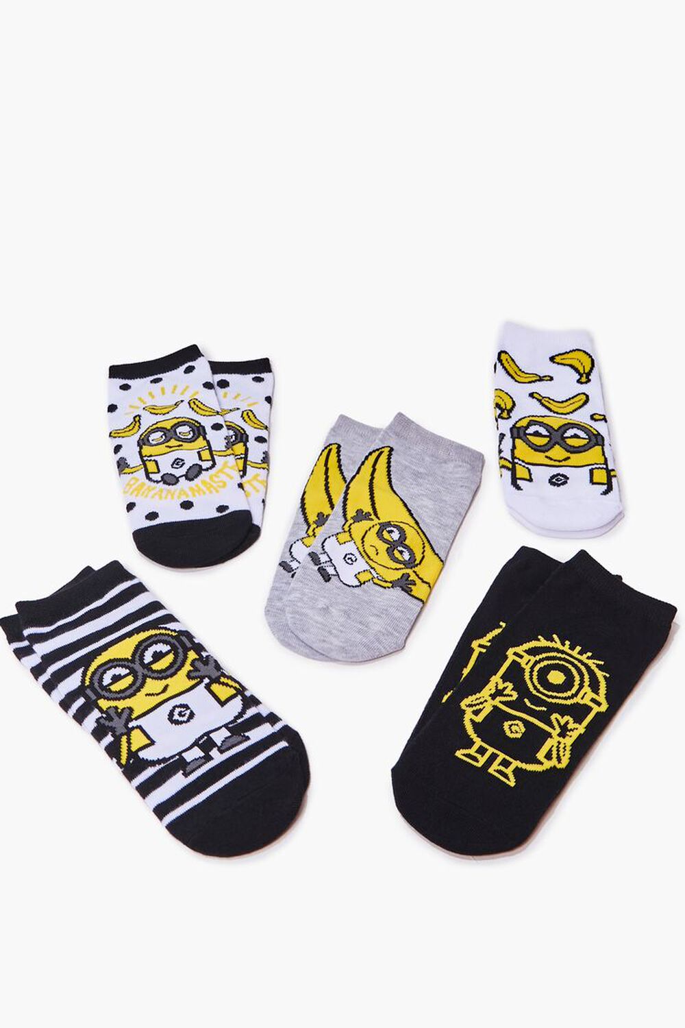Minion Graphic Ankle Sock Set - 5 pack, image 2