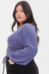 STEEPLE GREY Plus Size Ruched Crop Top, image 2