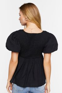 BLACK Tiered Puff Sleeve Top, image 3