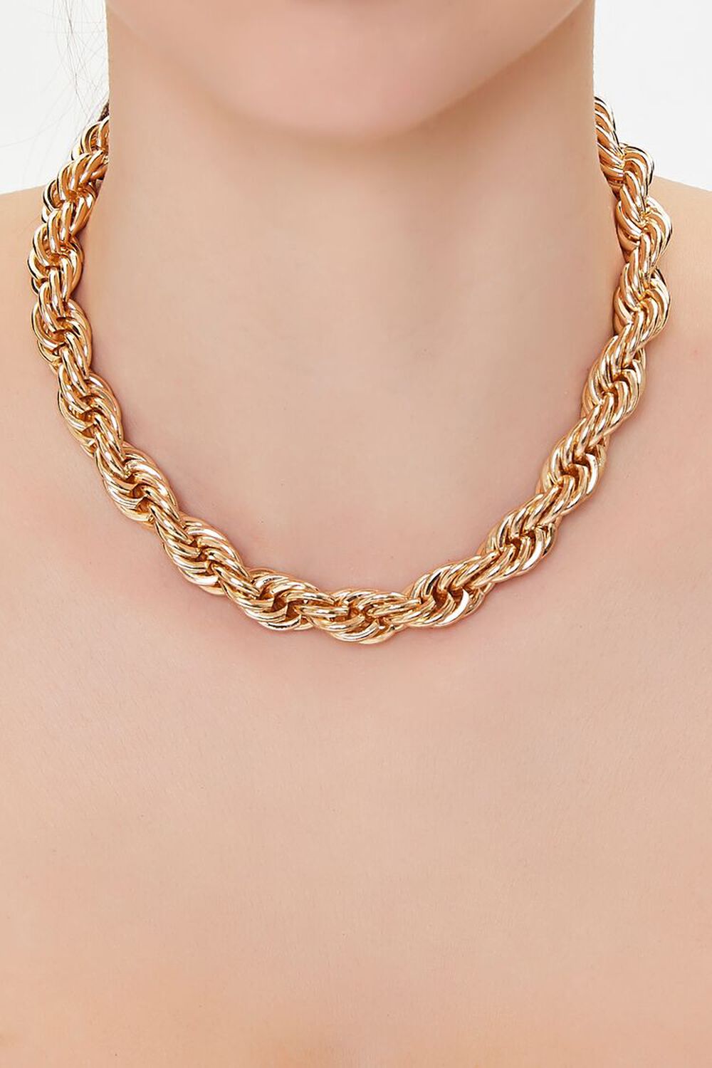 GOLD Chunky Rope Chain Necklace, image 1