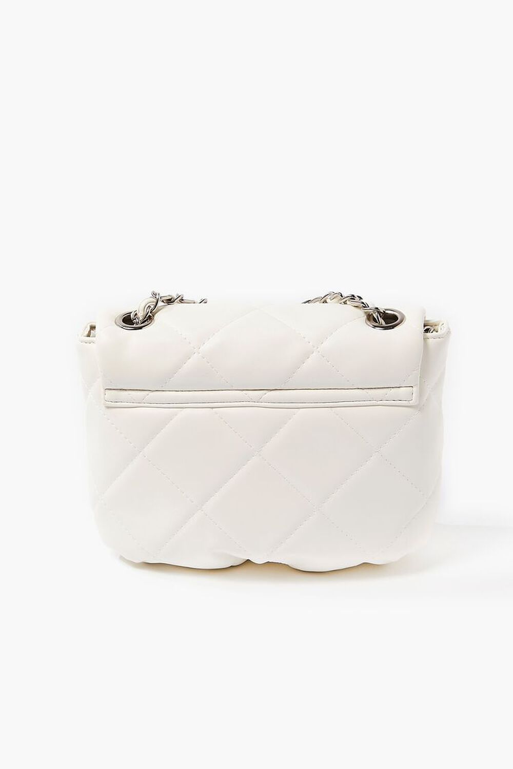 WHITE Quilted Faux Leather Crossbody Bag, image 2