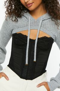 HEATHER GREY Super Cropped Hooded Sweater, image 5