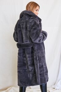 CHARCOAL Faux Fur Longline Coat, image 3