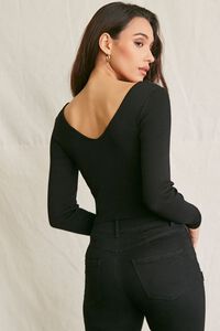 BLACK Ribbed Sweater-Knit Top, image 3