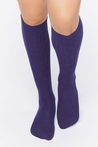NAVY Ribbed Knee-High Socks, image 4