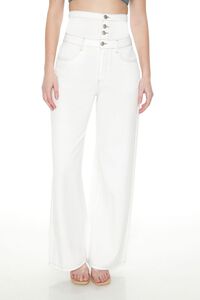 WHITE High-Rise Wide-Leg Jeans, image 4