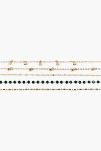 GREEN/GOLD Beaded Charm Bracelet Set, image 2