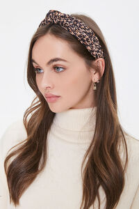 Knotted Leopard Print Headwrap, image 1