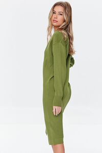 GREEN Ribbed-Trim Sweater Dress, image 2