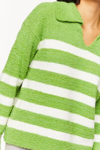Fuzzy Striped Collared Sweater, image 5