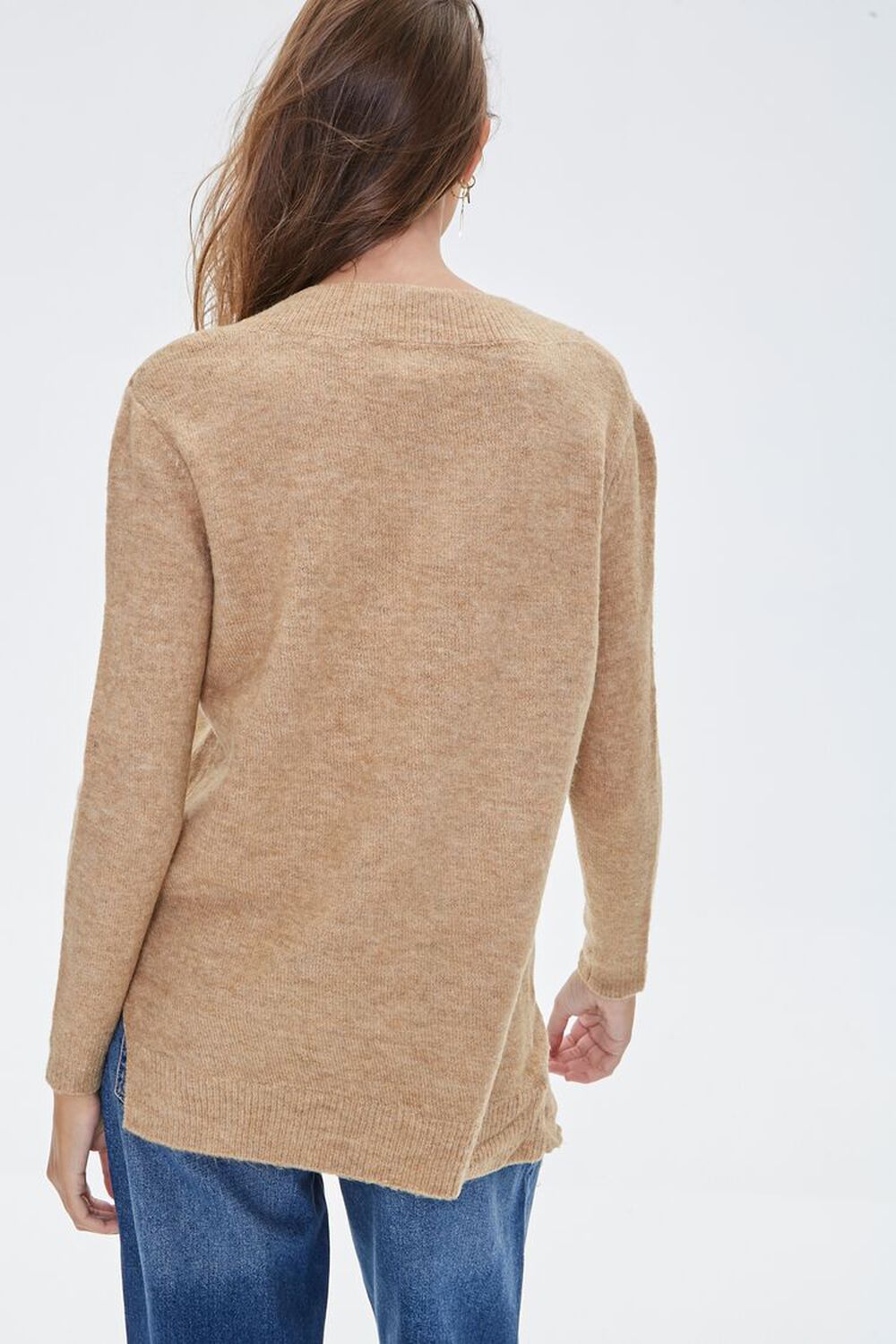 TAN Marled V-Neck Sweater, image 3