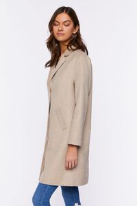 OATMEAL Brushed Longline Button-Front Coat, image 2