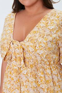 YELLOW/MULTI Plus Size Floral Print Mini Dress, image 5