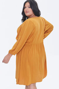 Plus Size Peasant-Sleeve Mini Dress, image 3
