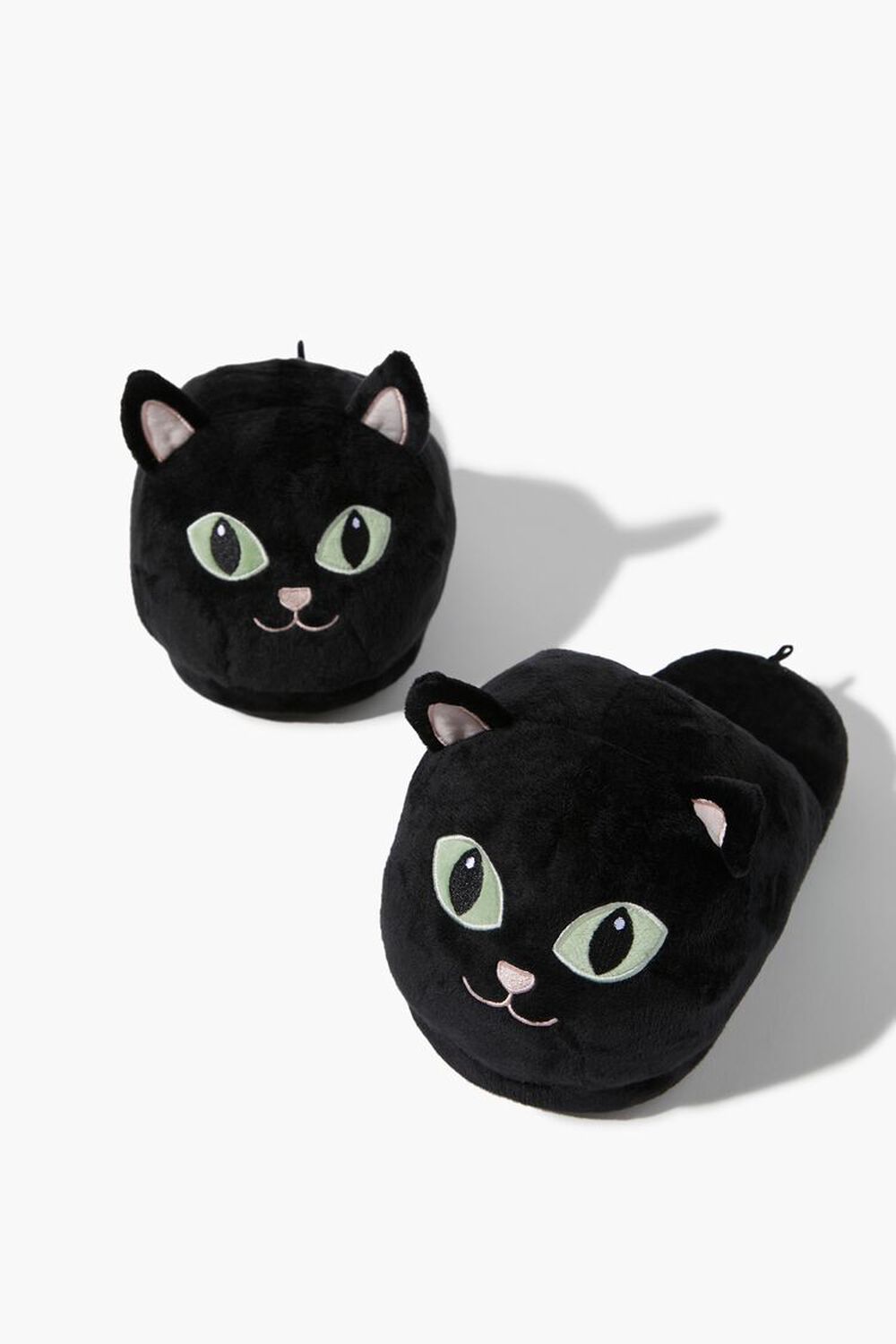 BLACK Plush Cat House Slippers, image 1