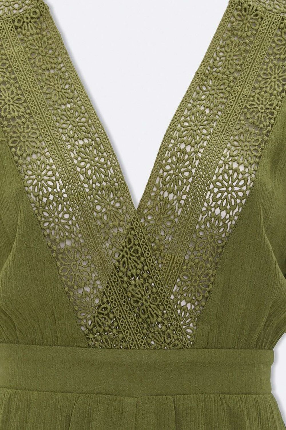 OLIVE Crochet Lace-Trim Surplice Romper, image 3