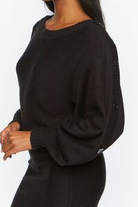 BLACK Button-Trim Sweater Dress, image 5