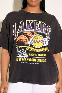 BLACK/MULTI Plus Size Los Angeles Lakers Graphic Tee, image 5