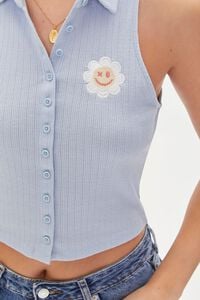 BLUE/MULTI Embroidered Sleeveless Polo Shirt, image 6