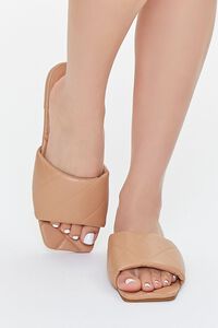 NUDE Faux Leather Crosshatch Sandals, image 4