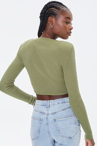 OLIVE Shoulder-Pad Cropped Sweater, image 3