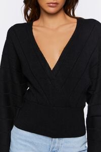BLACK Plunging Dolman-Sleeve Sweater, image 5