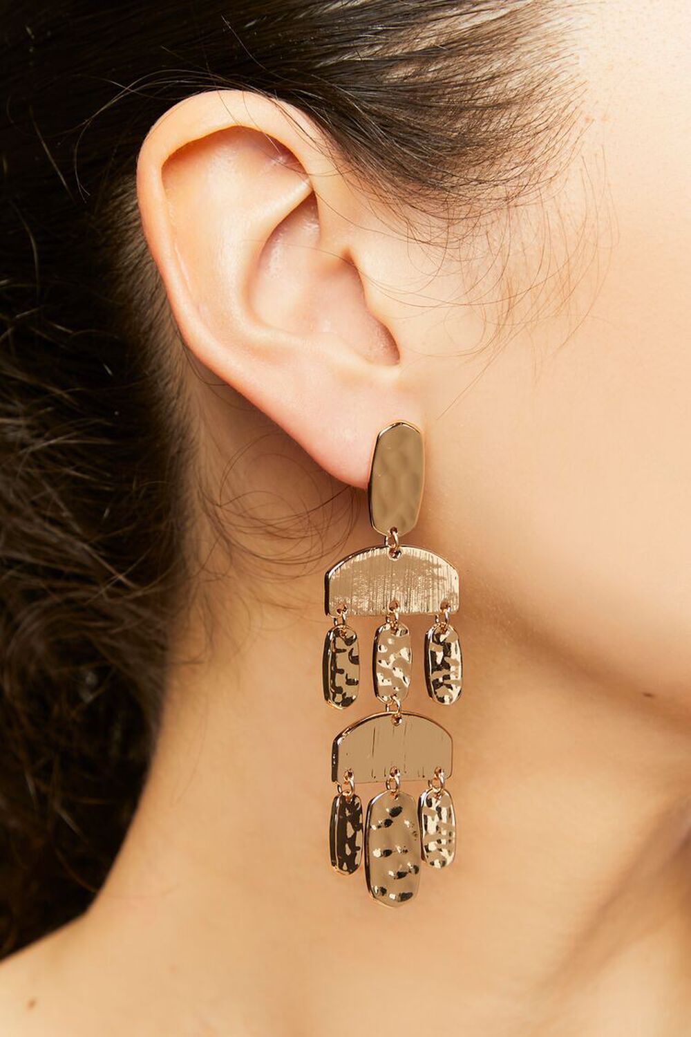 Hammered Chandelier Statement Earrings, image 1