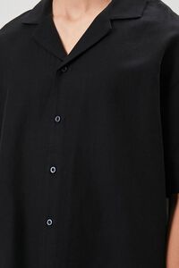 BLACK Cuban Collar Linen-Blend Shirt, image 5