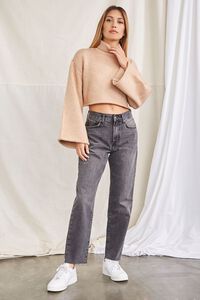 TAUPE Cropped Turtleneck Sweater, image 4