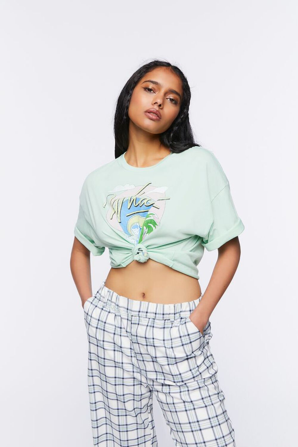 MINT/MULTI Wham Cropped Graphic Tee, image 1