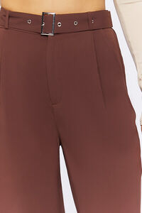 BROWN Belted Wide-Leg Trousers, image 6