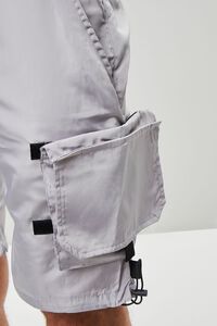 GREY Belted Release-Buckle Utility Shorts, image 6