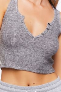 HEATHER GREY Lounge Ribbed Knit Crop Top, image 4