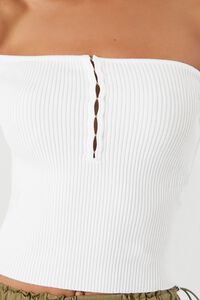 WHITE Sweater-Knit Off-the-Shoulder Top, image 5