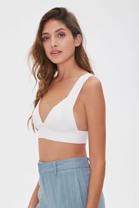 WHITE Sweater-Knit Crop Top, image 2