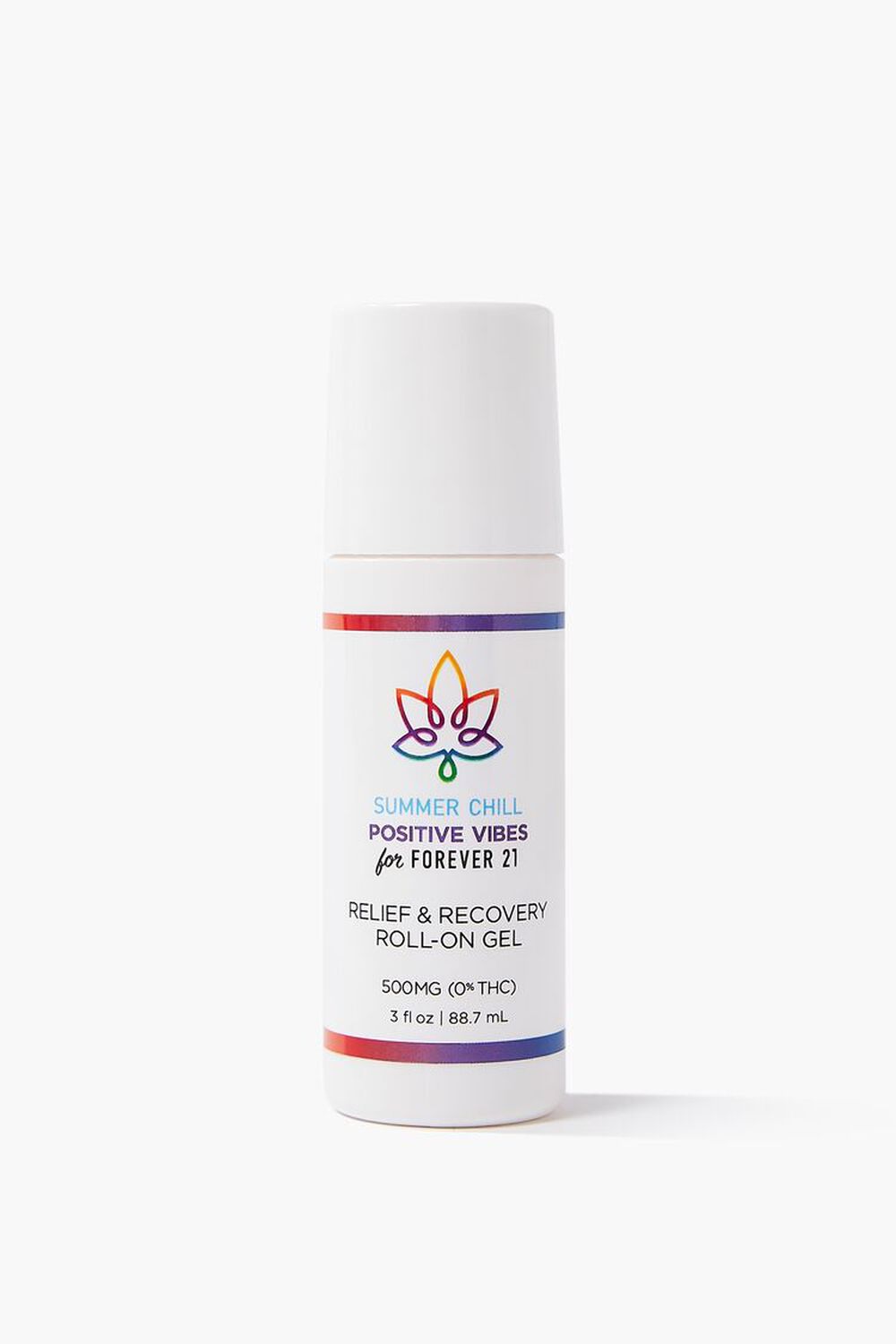 WHITE/MULTI Summer Chill Positive Vibes for Forever 21 CBD Relief & Recovery Roll-On Gel, image 1