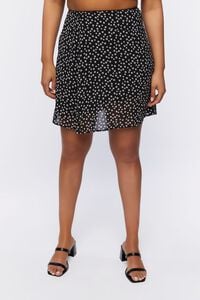 BLACK/WHITE Plus Size A-Line Mini Skirt, image 2