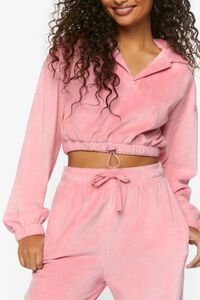 PINK Velour Cropped Pullover, image 5
