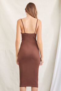 BROWN Ribbed Pointelle Bodycon Dress, image 4