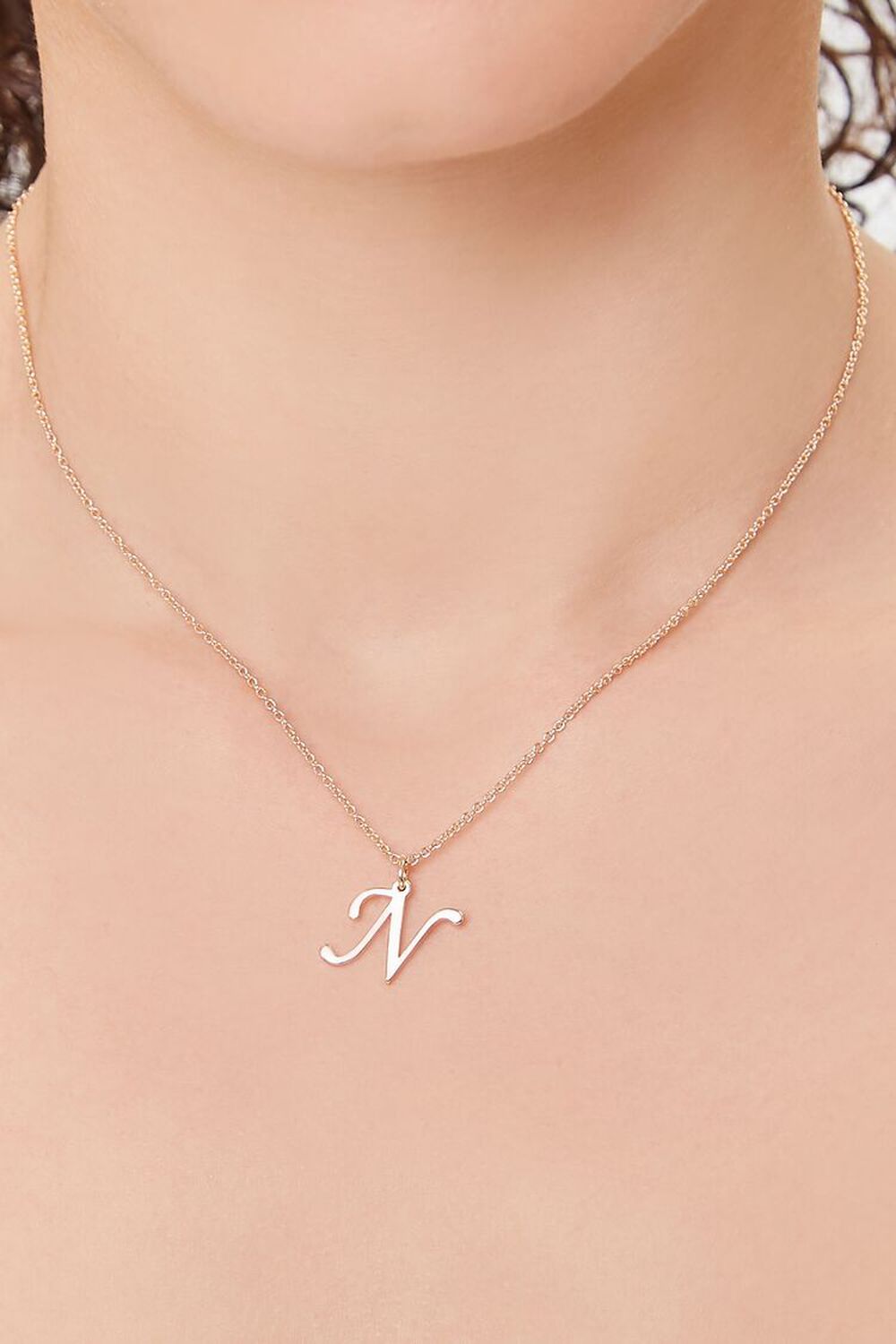 GOLD/N Initial Pendant Chain Necklace, image 1