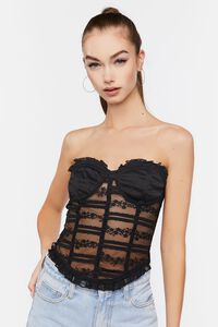 BLACK Lace Sweetheart Corset Top, image 1