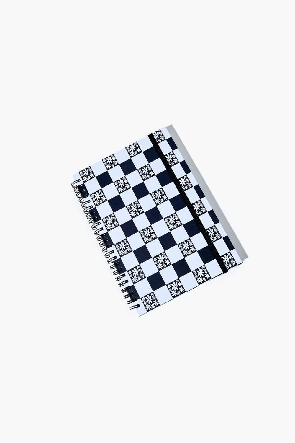 BLACK/WHITE Checkered Spiral Notebook, image 1