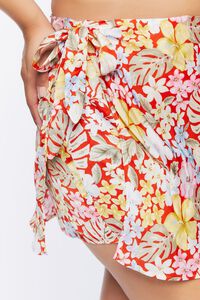 RED/MULTI Plus Size Tropical Floral Print Mini Skirt, image 6