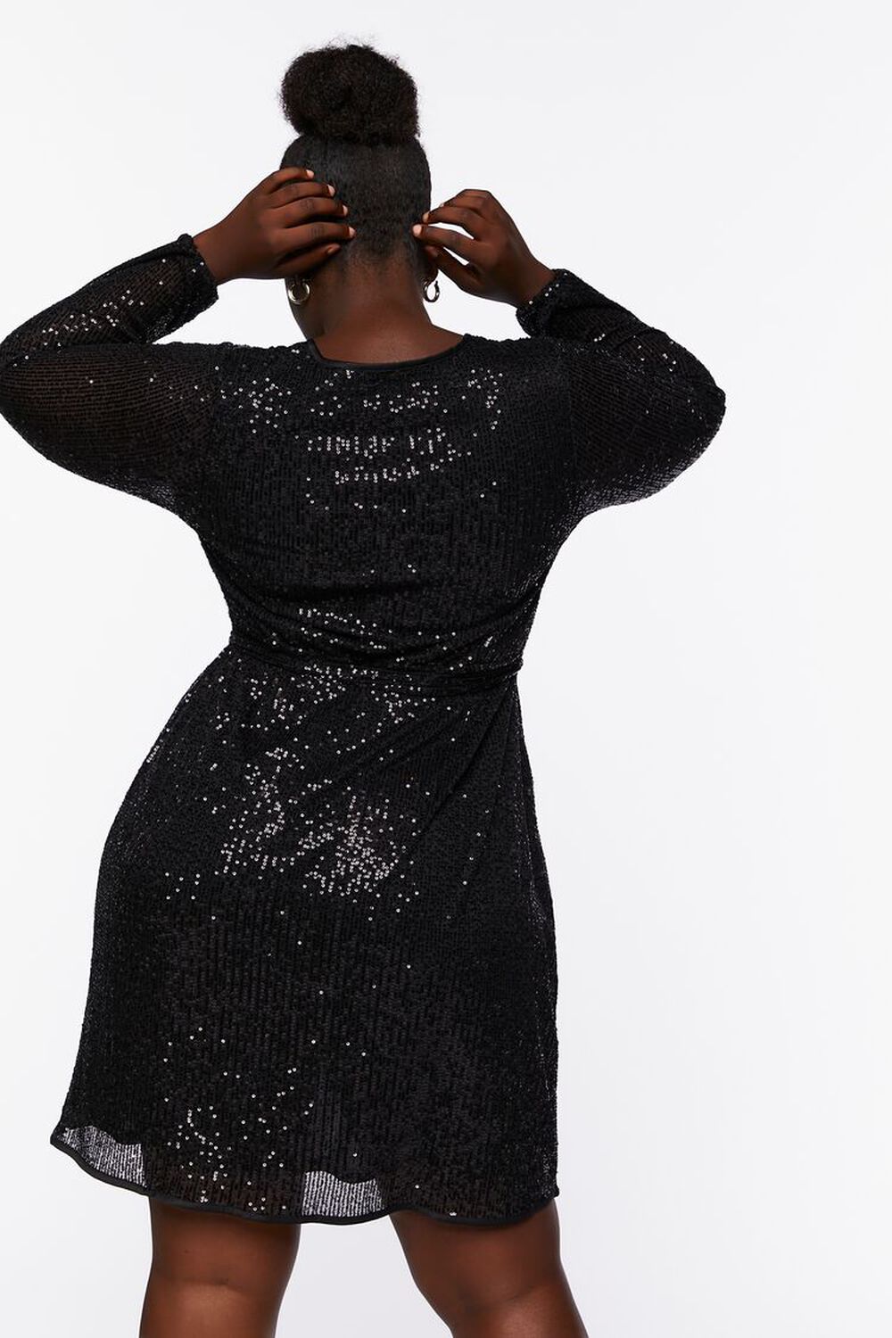 BLACK/BLACK Plus Size Sequin Wrap Dress, image 3
